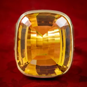 Art Deco Style Citrine Cocktail Ring 20ct Citrine Fred Ullman