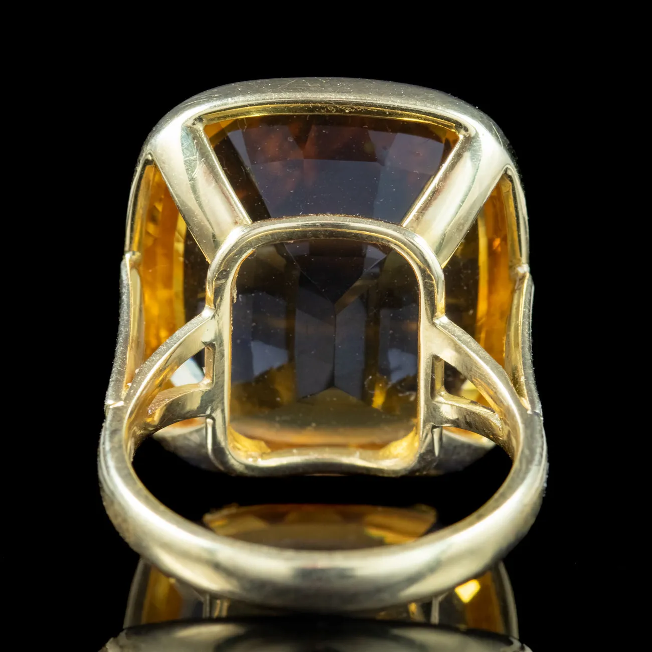 Art Deco Style Citrine Cocktail Ring 20ct Citrine Fred Ullman