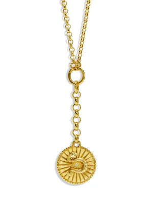 Baby Wholeness Medallion On Mixed Fine and Small Belcher Yellow Gold Necklace