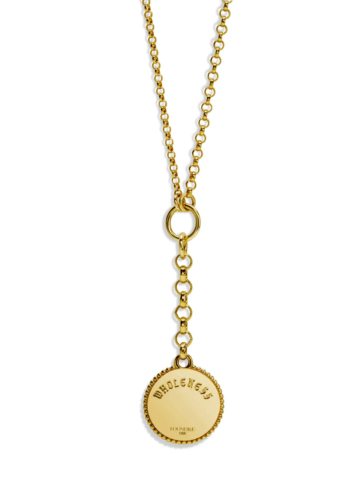 Baby Wholeness Medallion On Mixed Fine and Small Belcher Yellow Gold Necklace