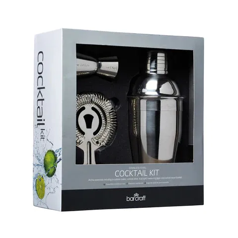 Barcraft Cocktail Shaker Set 3 Piece Stainless Steel