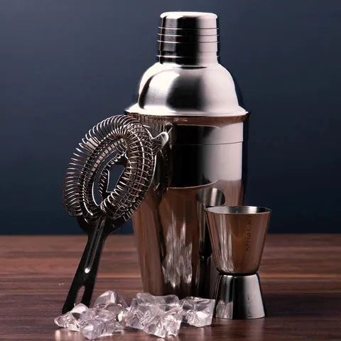 Barcraft Cocktail Shaker Set 3 Piece Stainless Steel