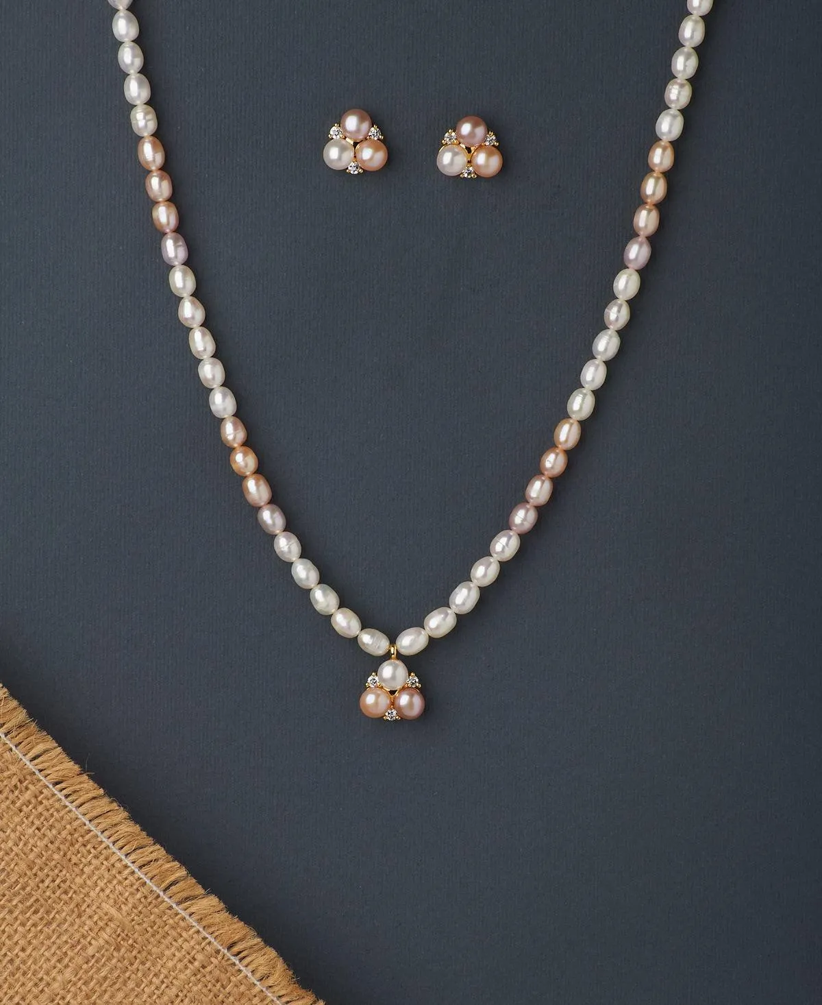 Beautiful Real Pearl Necklace Set