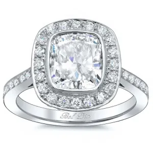 Bezel Cushion Halo Engagement Ring