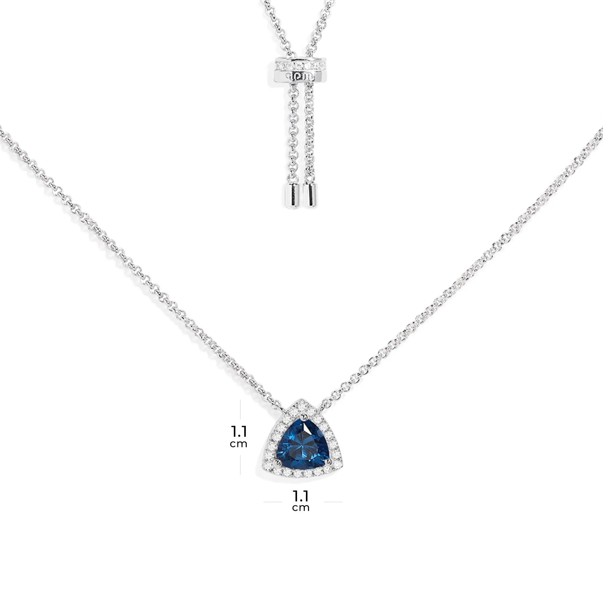 Blue Pavé Triangle Adjustable Necklace