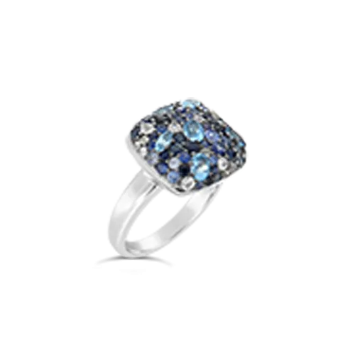 Blue Topaz & Sapphire Ring