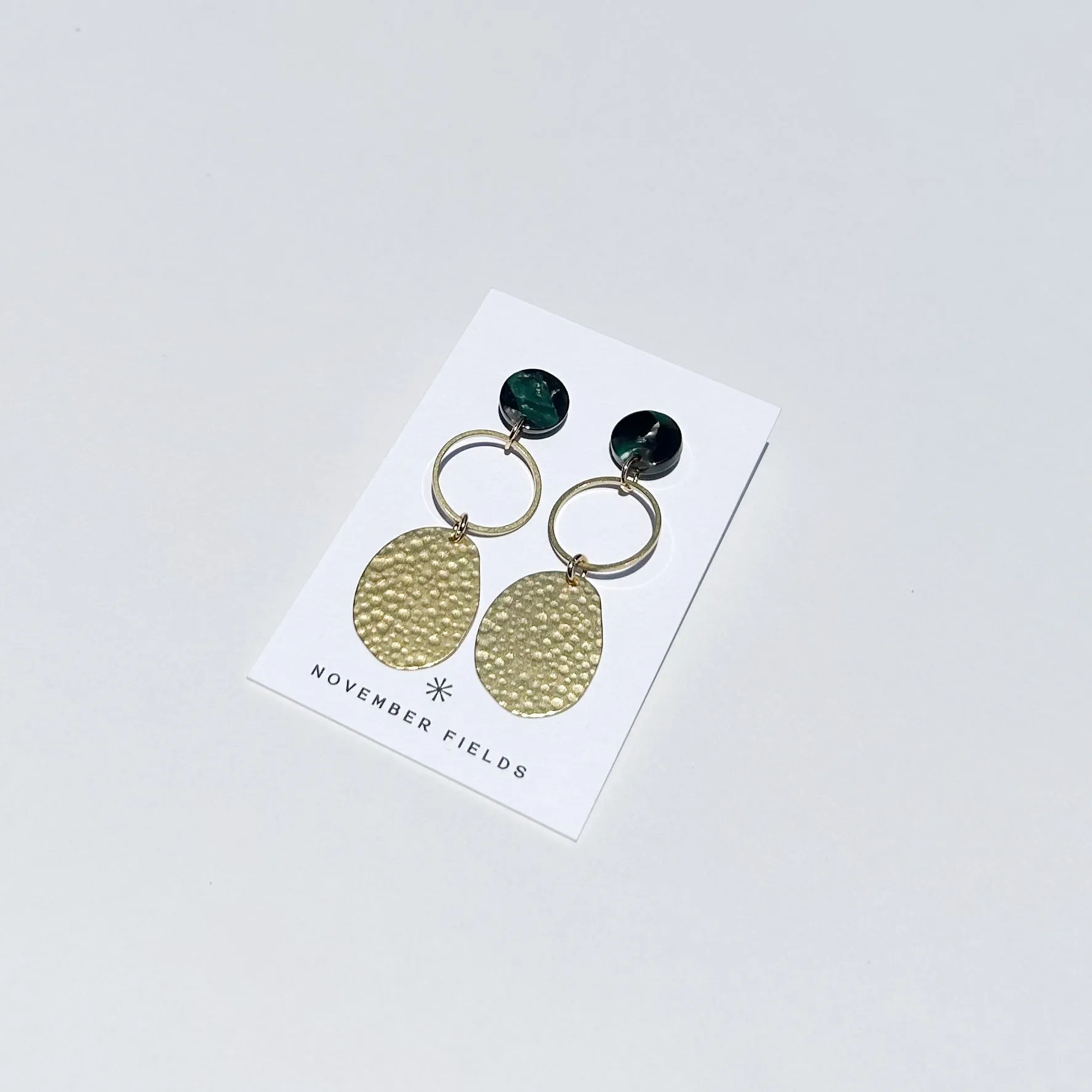 Bobbi Raw Brass and Resin Earrings