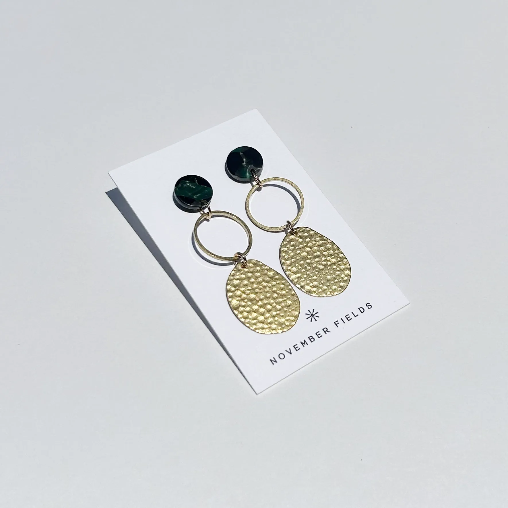 Bobbi Raw Brass and Resin Earrings