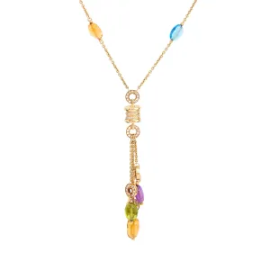 Bvlgari B.zero1 diamond & gemstone 18k yellow gold necklace