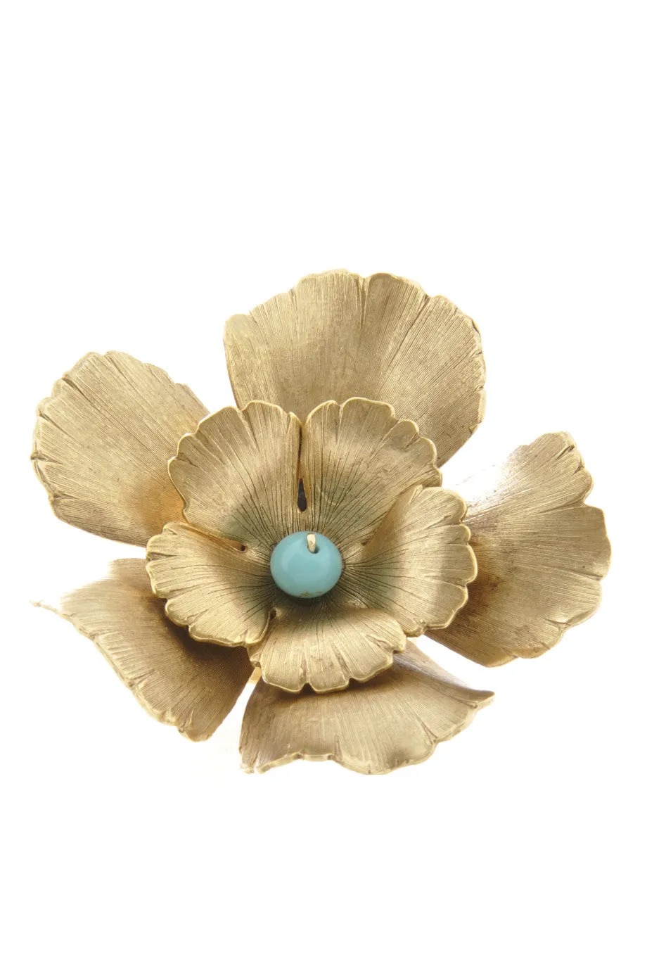 BY THE STONES FLOWER Gold Flower Turquoise Ring