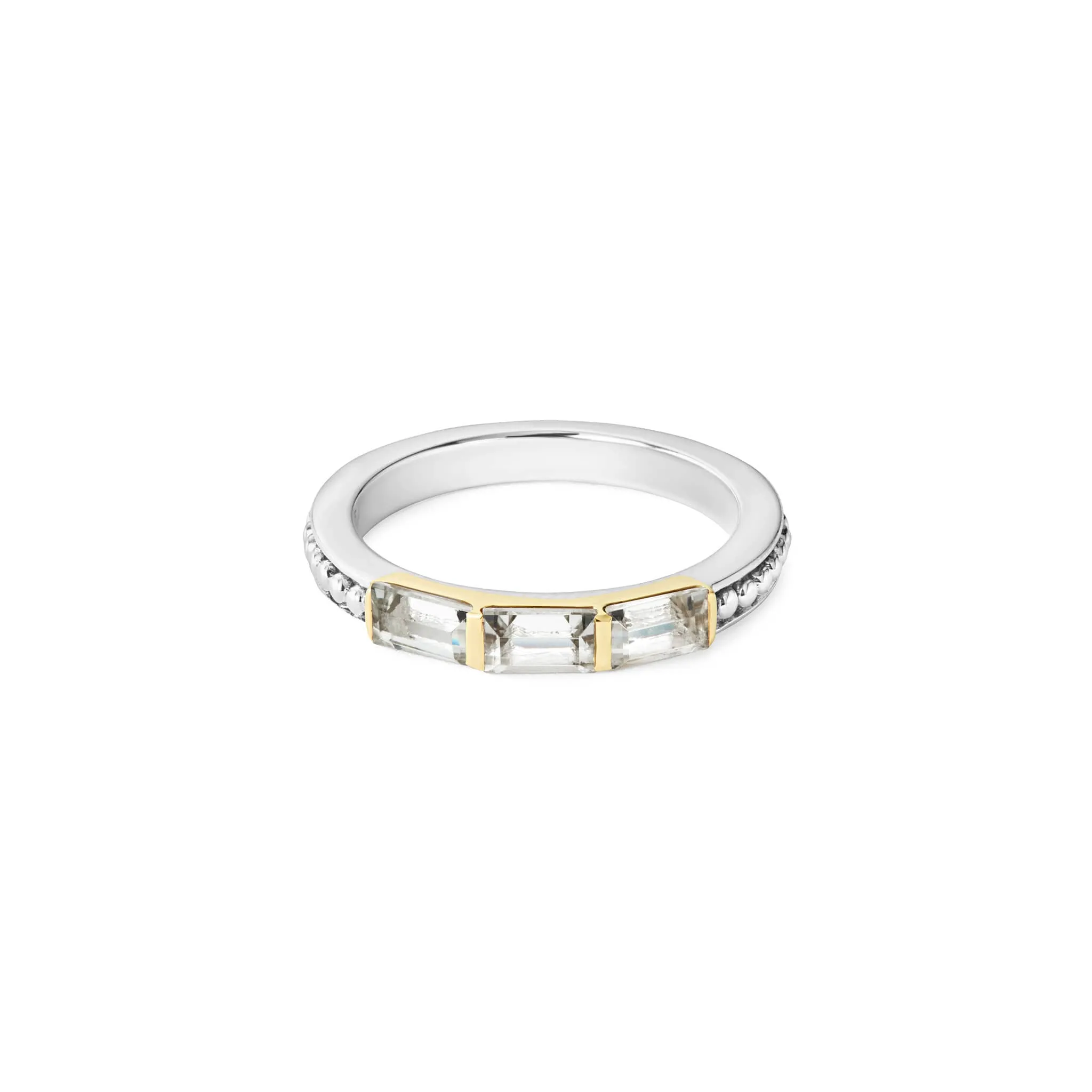 Caviar Color White Topaz Stacking Ring