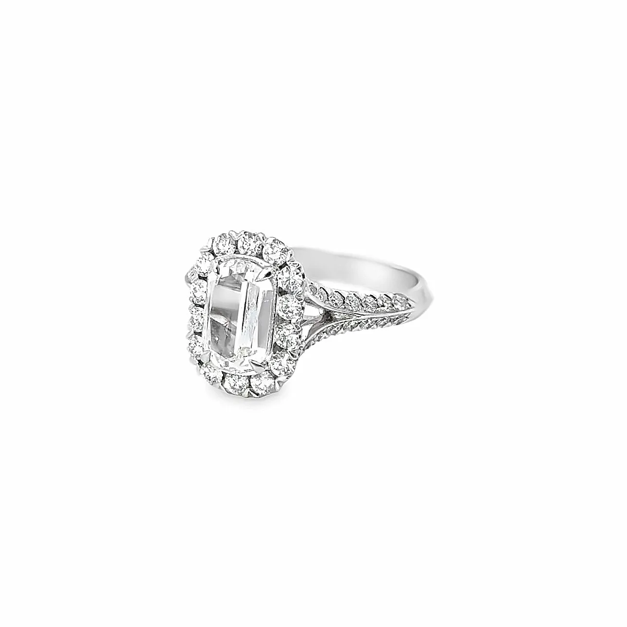 Christopher Designs Oval L'Amour Crisscut Diamond Split Shank Pre-Set Engagement Ring