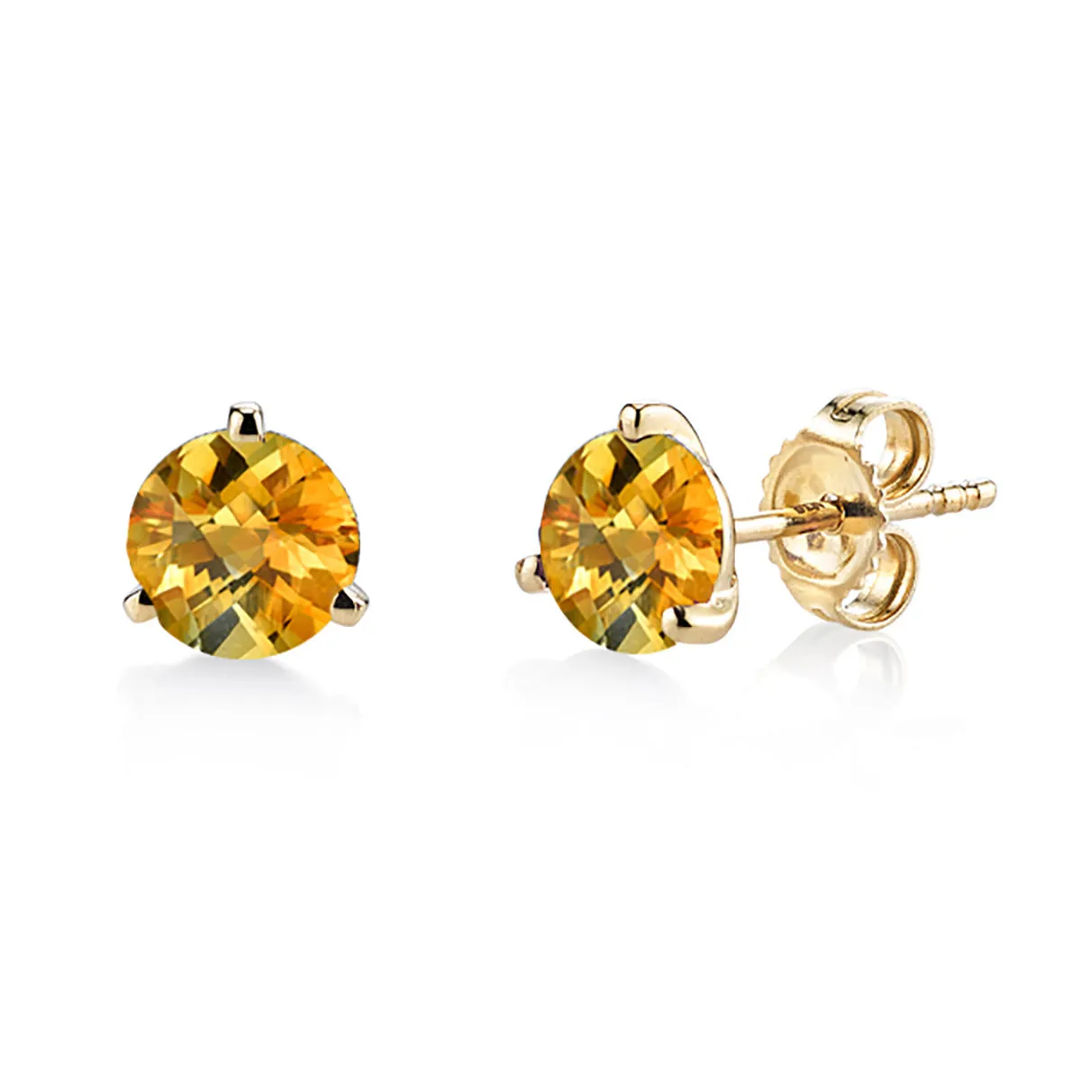 Citrine 14k Yellow Gold Stud Earrings