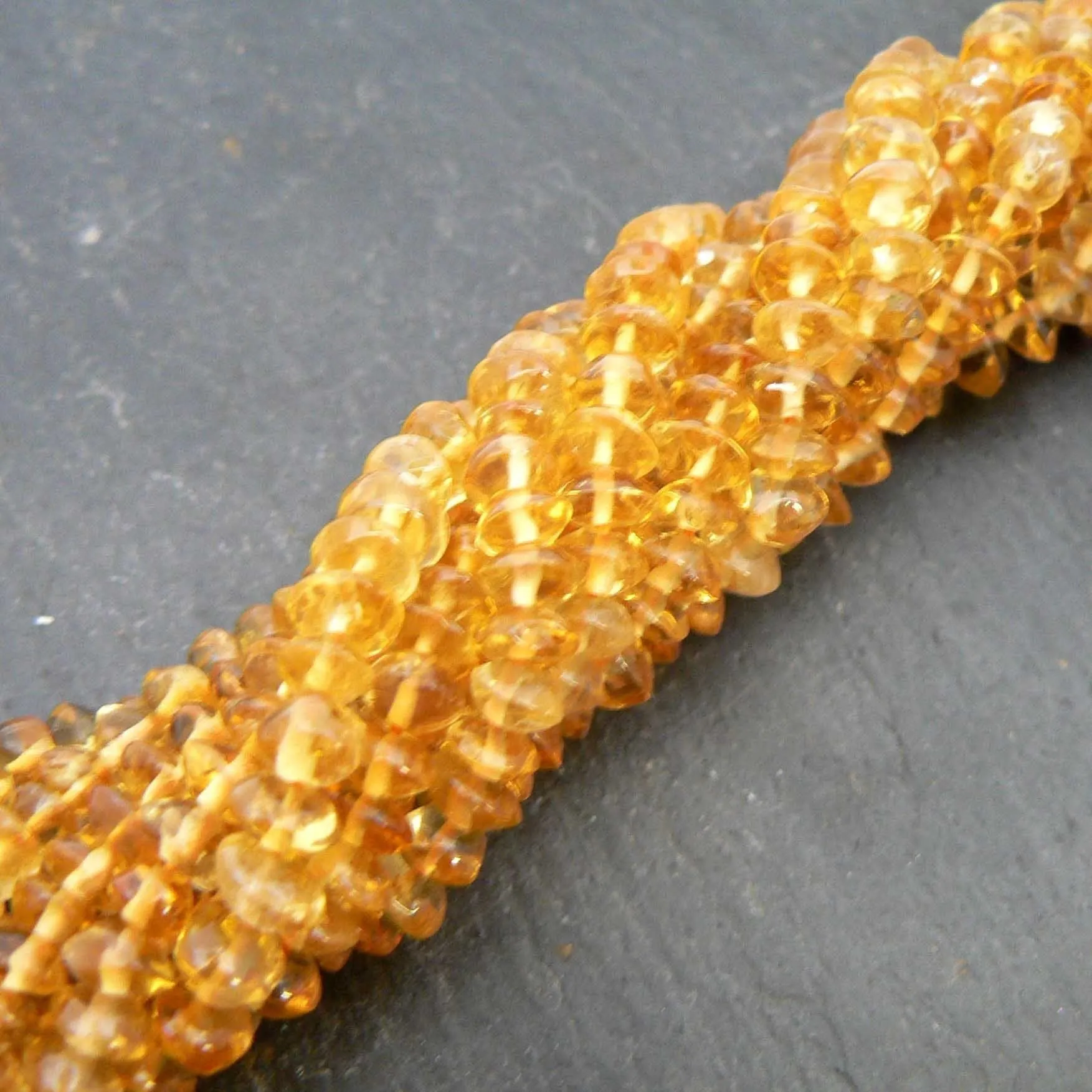 Citrine Button Beads 15" Strand