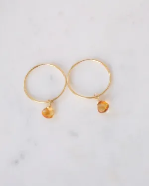 Citrine infinity hoop earrings