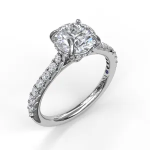 Classic Engagement Ring with a Subtle Diamond Splash