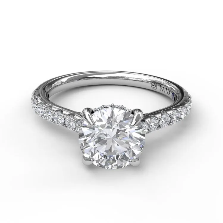 Classic Engagement Ring with a Subtle Diamond Splash