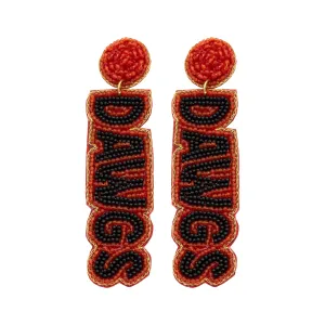 Collegiate Beaded Earrings - University of Georgia