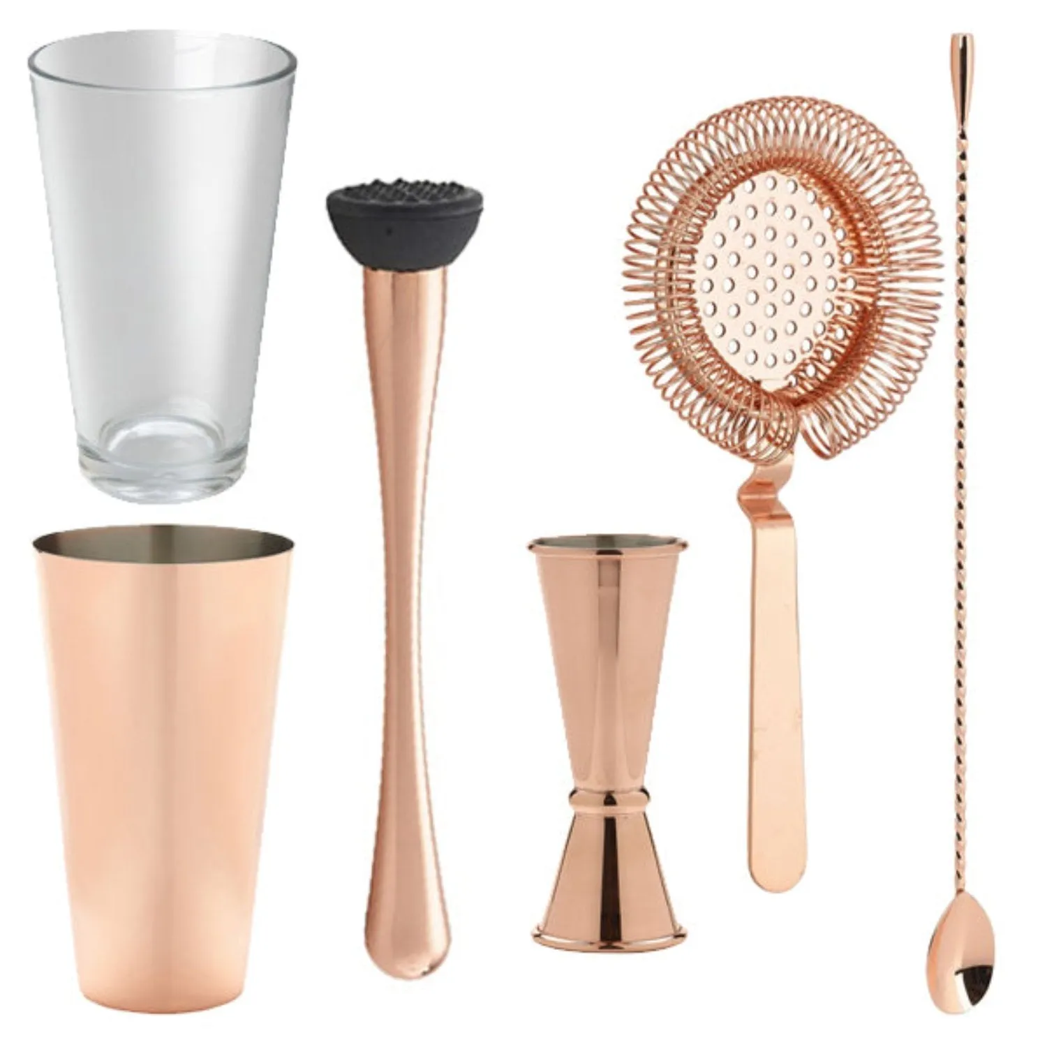 Copper Cocktail Serving Set - 6 Piece