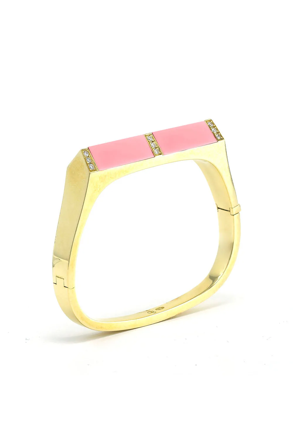 Coral Diamond Pyramid Bangle