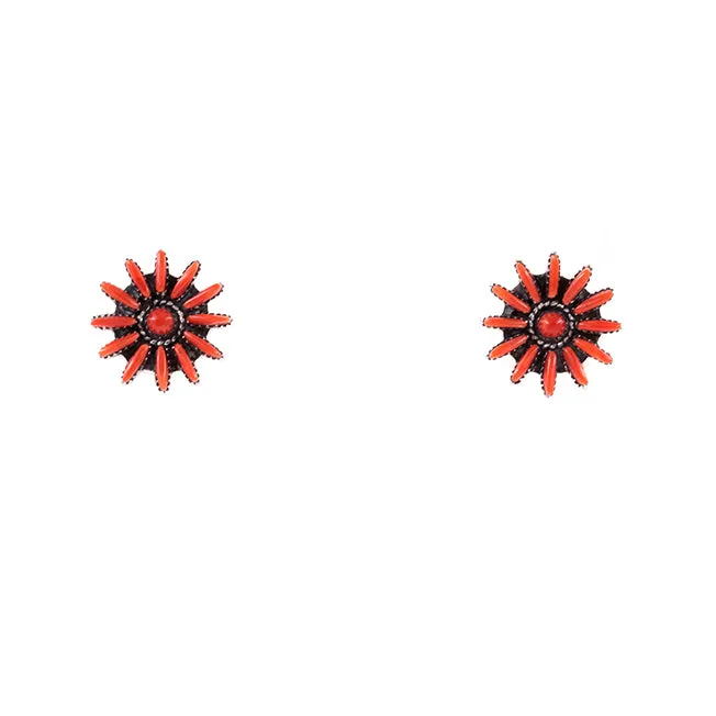 Coral Needlepoint Earrings