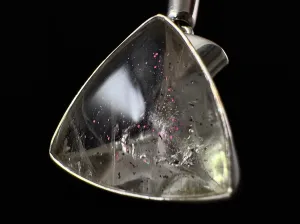 COVELLITE Crystal Pendant - Rare Pink FIRE QUARTZ Crystal with a Polished Finish Set in an Open Back Sterling Silver Bezel, 53887