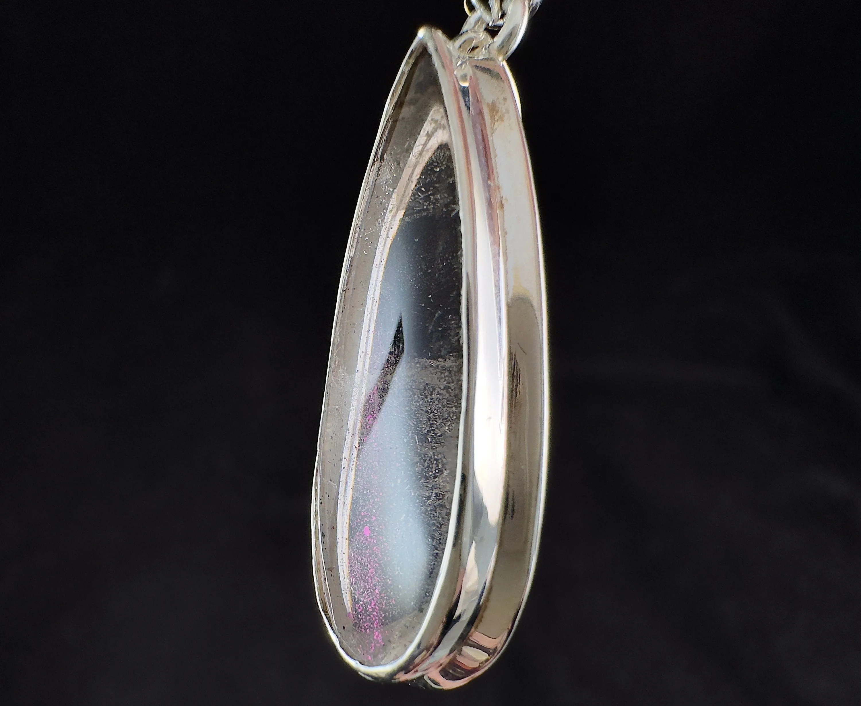 COVELLITE Pink Fire Quartz Crystal Pendant - Fine Jewelry, Healing Crystals and Stones, 54317