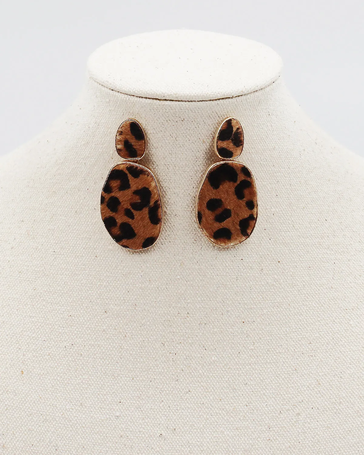 Cowhide Irregular Shape Dangle Earrings