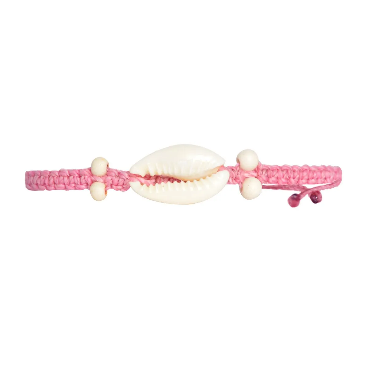 Cowrie Shell Bracelet Coral Pink