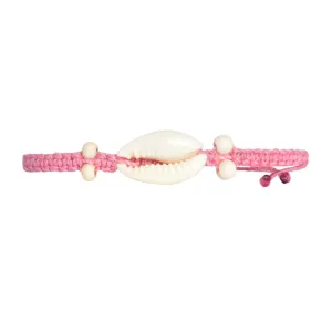 Cowrie Shell Bracelet Coral Pink