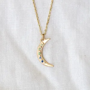 Crescent Mixed Cool Gemstone Moon