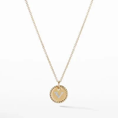 David Yurman Initial 'V' Necklace