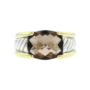 David Yurman Sterling 18K Gold Cable Citrine Ring