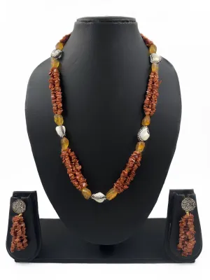 Designer Handcrafted Uncut Gold Stones Gemstone Beads Necklace Set By Gehna Shop