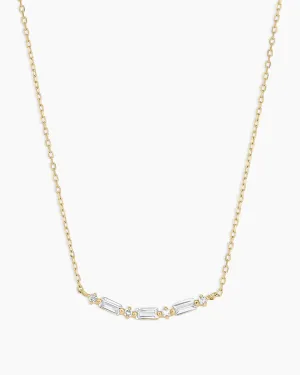 Diamond and White Sapphire Amara Row Necklace