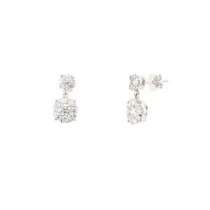 Diamond Cluster Dangle Earrings