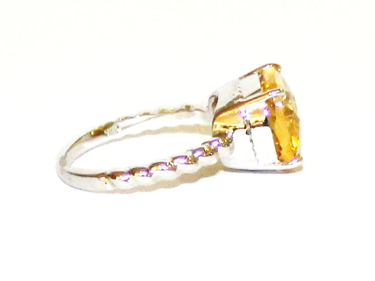 East & West Citrine Ring