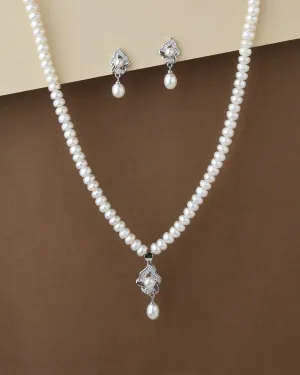 Elegant Real Pearl Necklace Set S23549