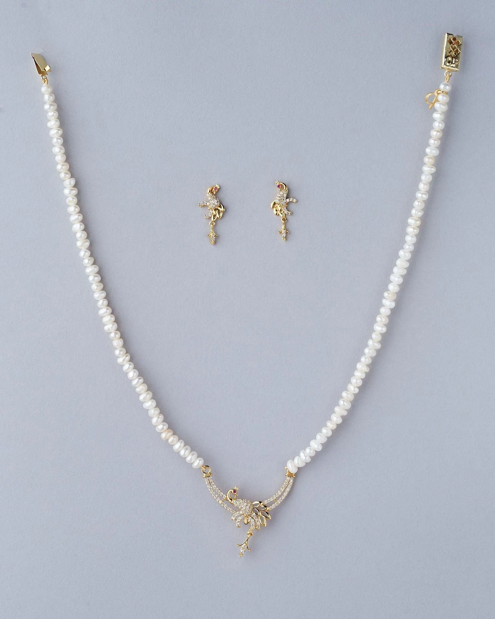 Elegant Real Pearl Necklace Set