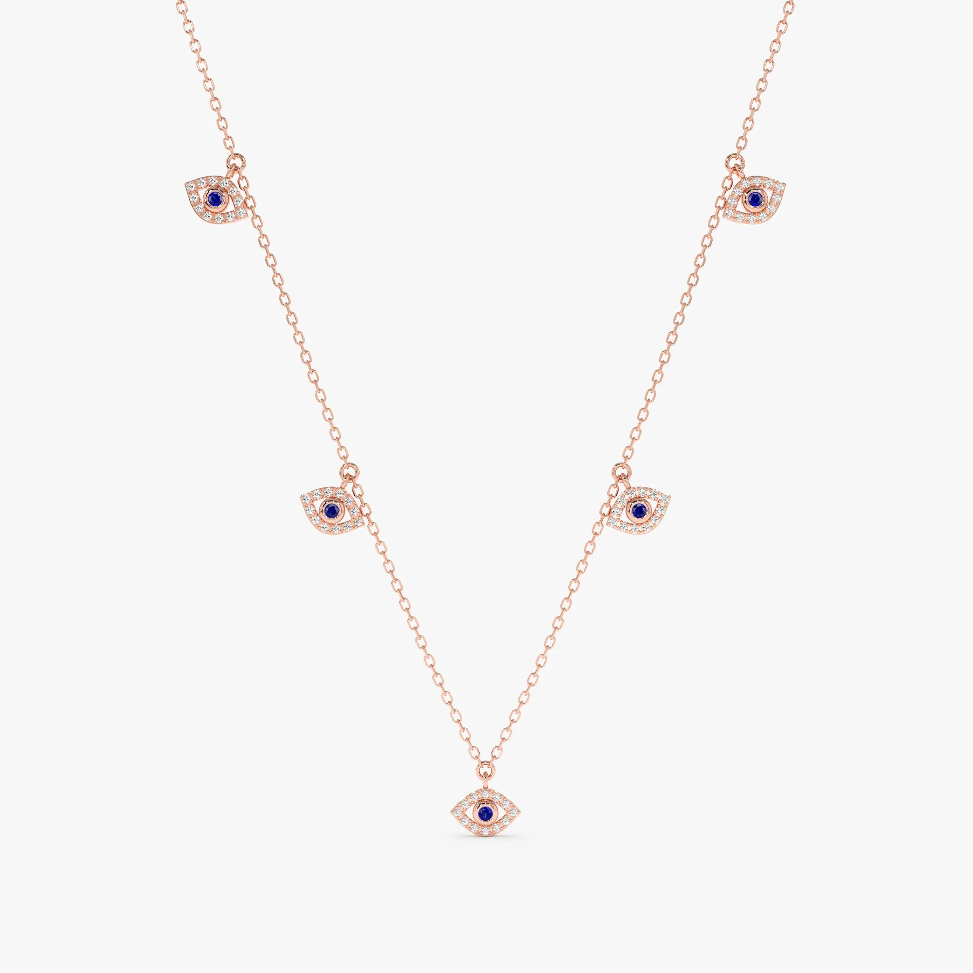 Evil Eye Charms Necklace, Lucille