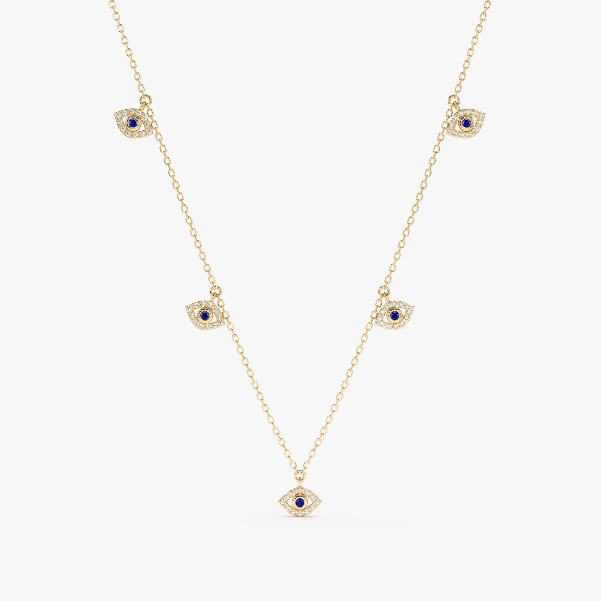 Evil Eye Charms Necklace, Lucille