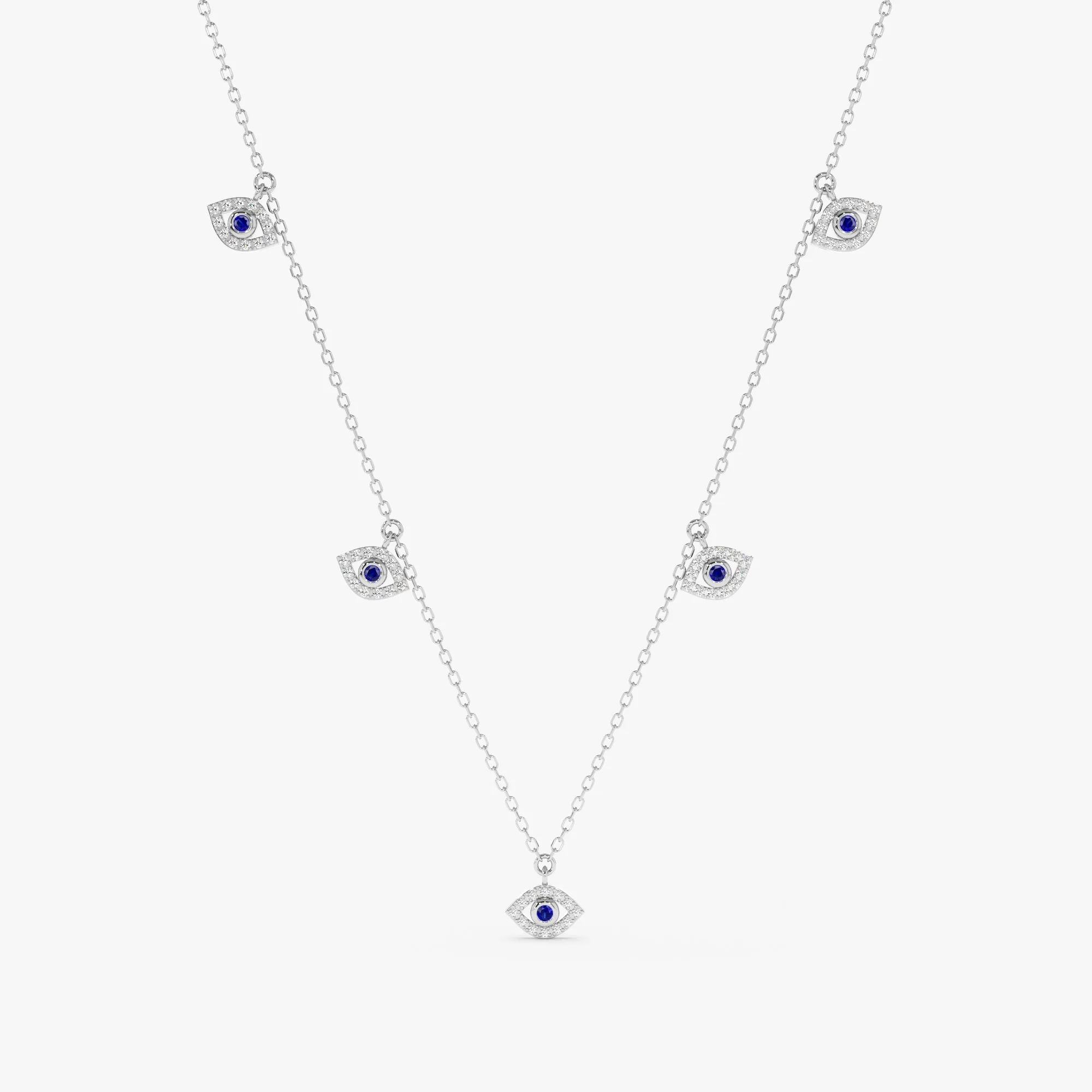 Evil Eye Charms Necklace, Lucille