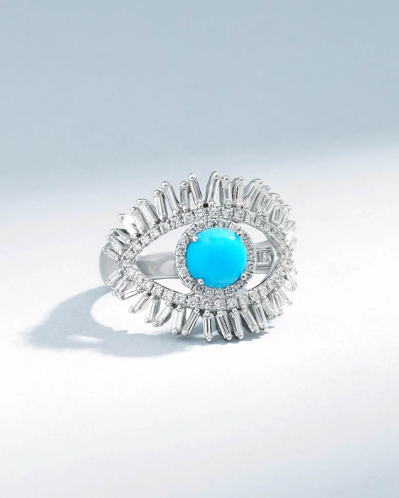 Evil Eye Milli Turquoise Half Pavé Ring