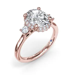 Fana Diamond Halo Engagement Ring