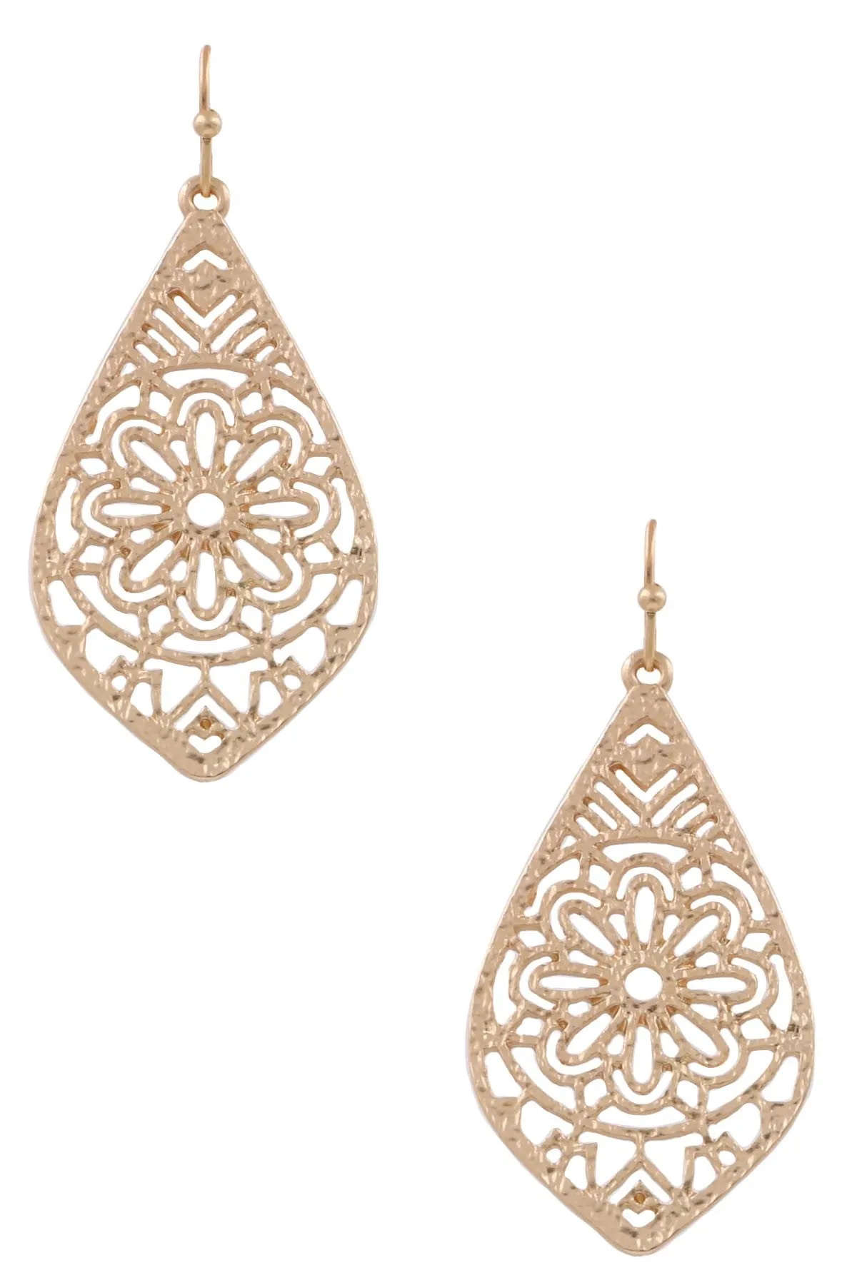 Floral Teardrop Cutout Earrings