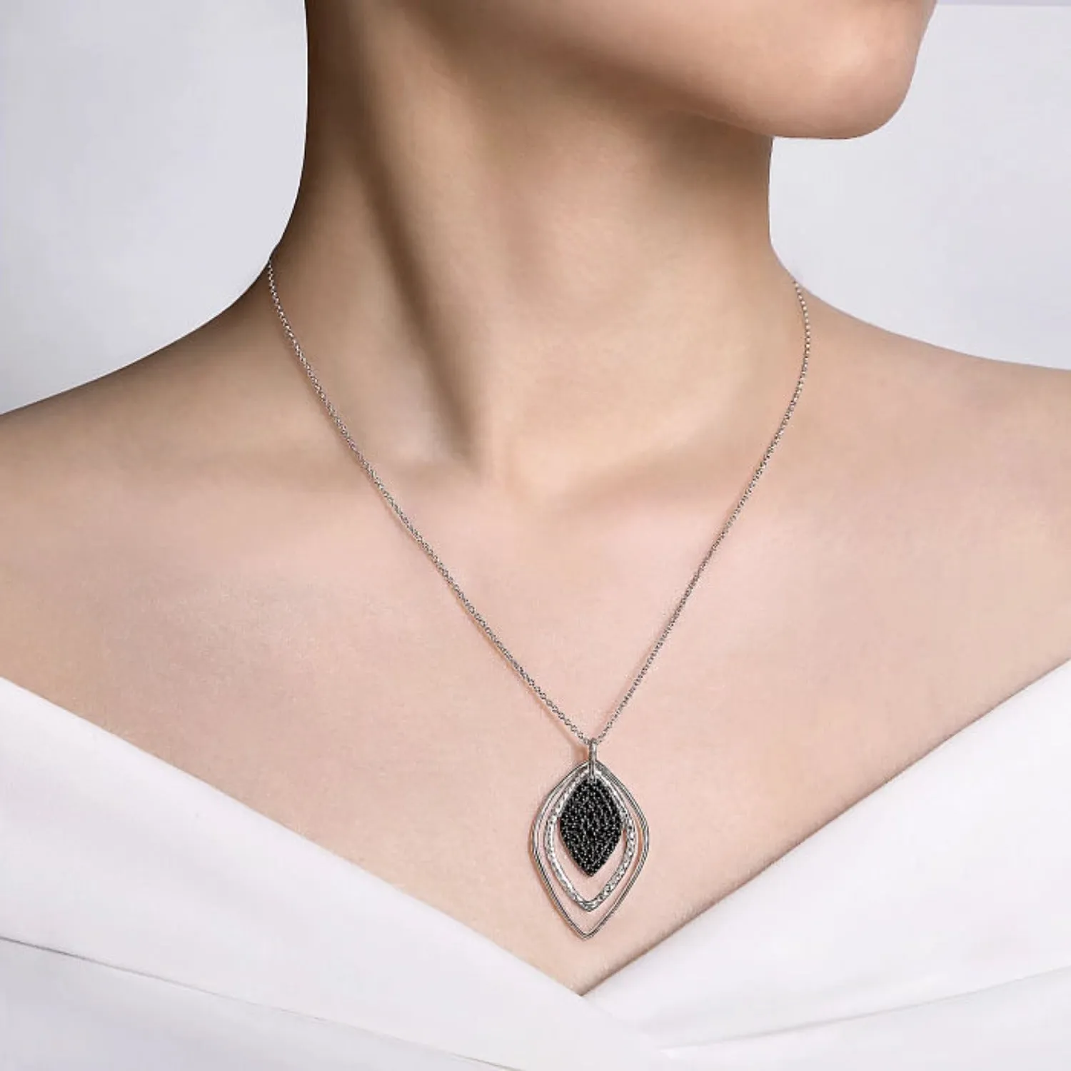 Gabriel & Co. Sterling Silver & Gemstone Teardrop Pendant