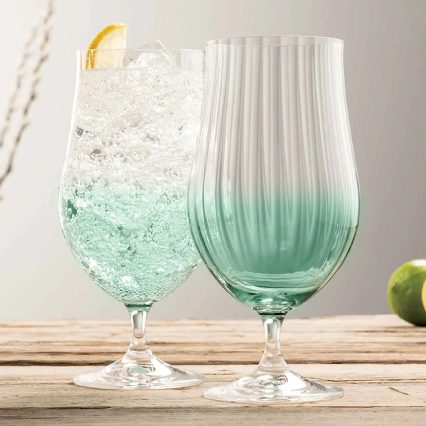 Galway Crystal Erne Cocktail Set of 2- Aqua