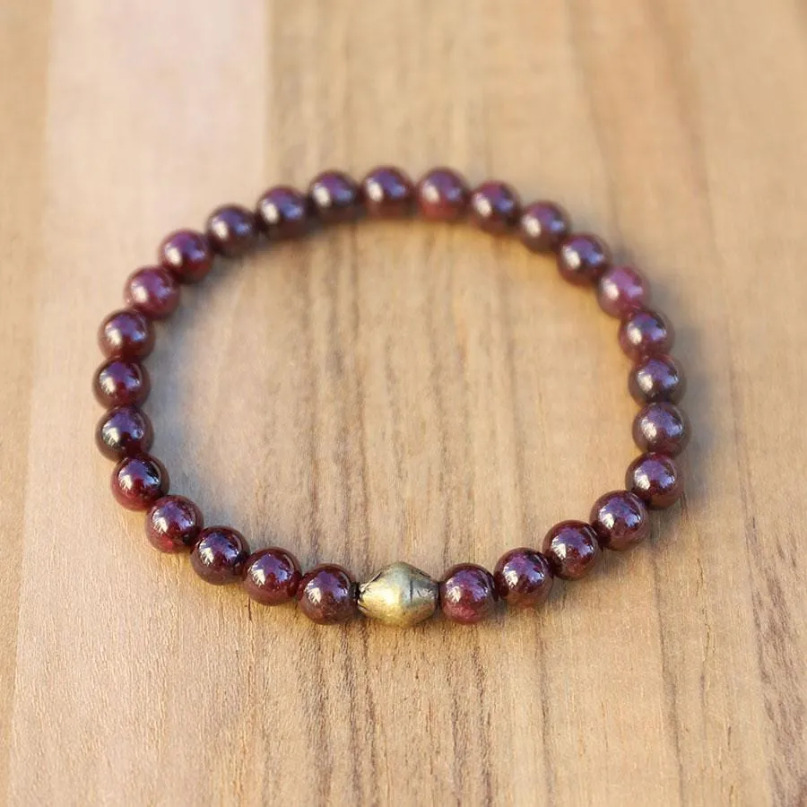 Garnet Beaded Bracelet