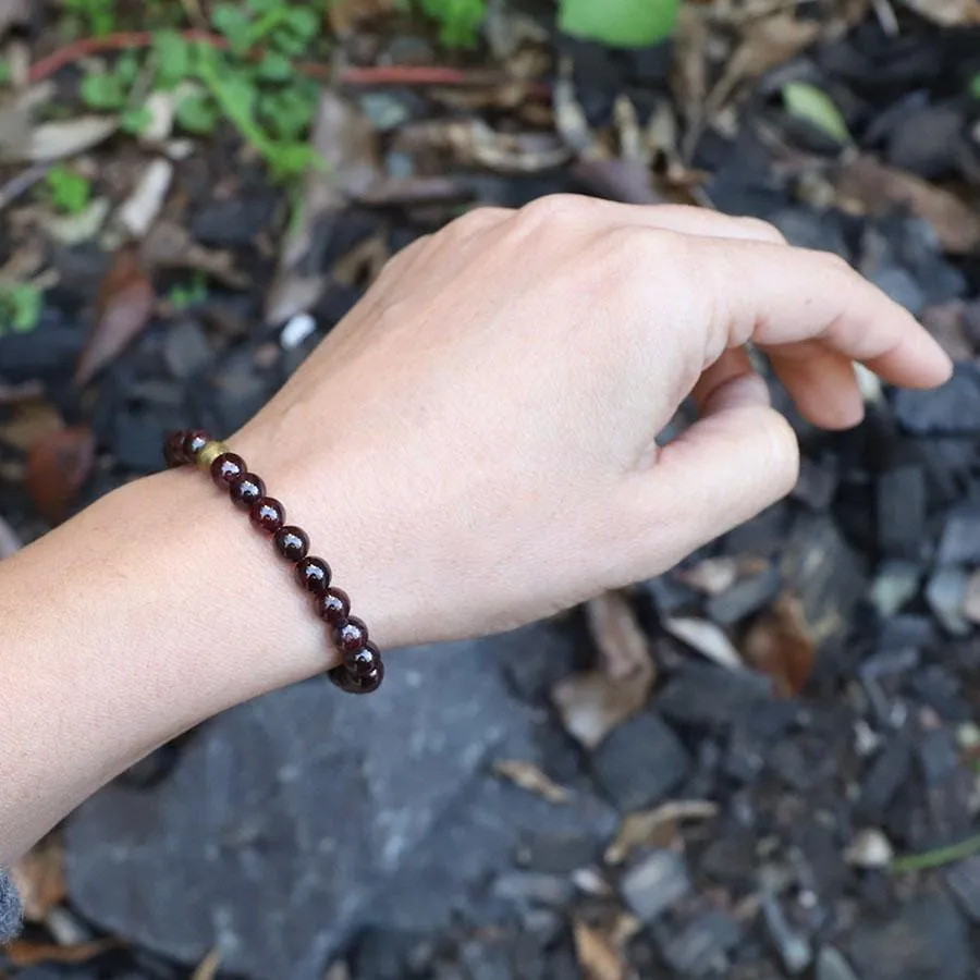 Garnet Beaded Bracelet