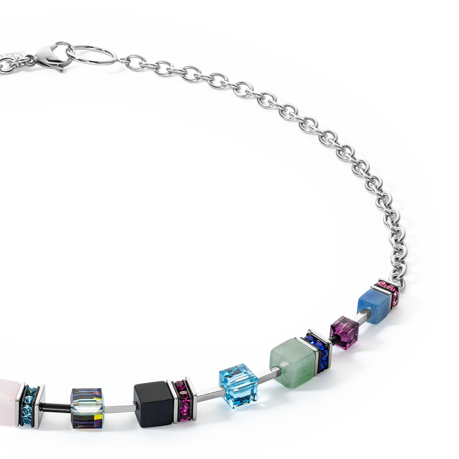 GeoCUBE® Iconic Precious Chain necklace silver-multicolour